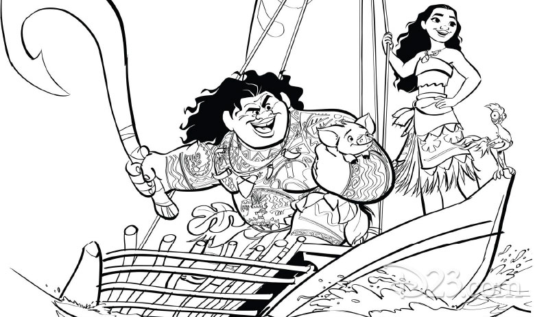 780x463 Moana Coloring Sheet