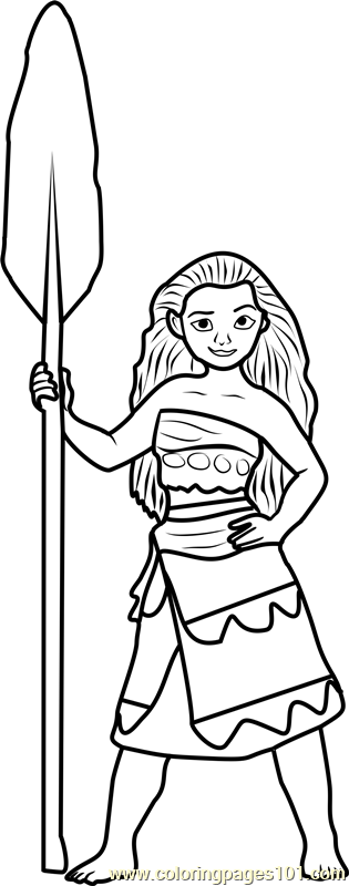 315x800 Princess Moana Coloring Page