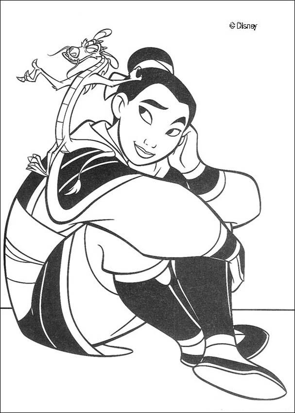 Mulan Coloring Pages 607x850 Mulan Coloring Pages