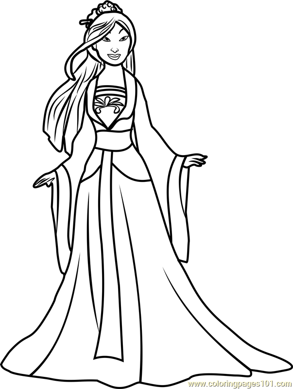 Princess Mulan Coloring Page 603x800 Princess Mulan Coloring Page