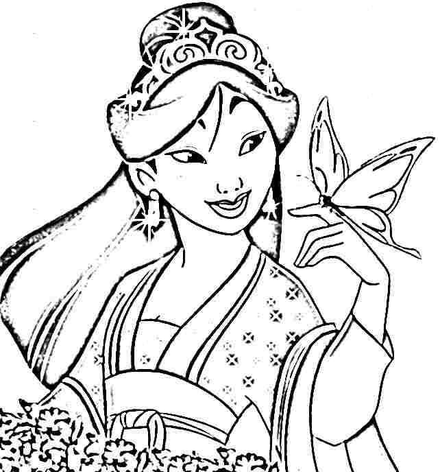 Disney Princess Mulan Coloring Pages Printable 642x688 Disney Princess Mulan Coloring Pages Printable
