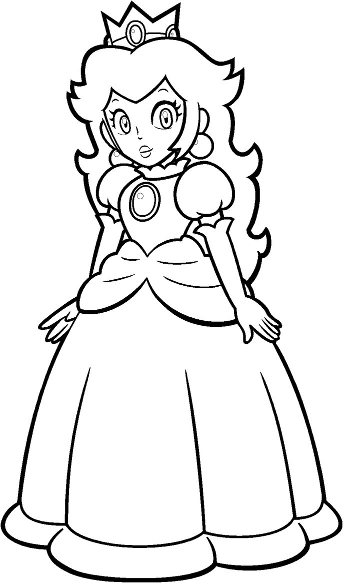 686x1165 Princess Peach Coloring Pages