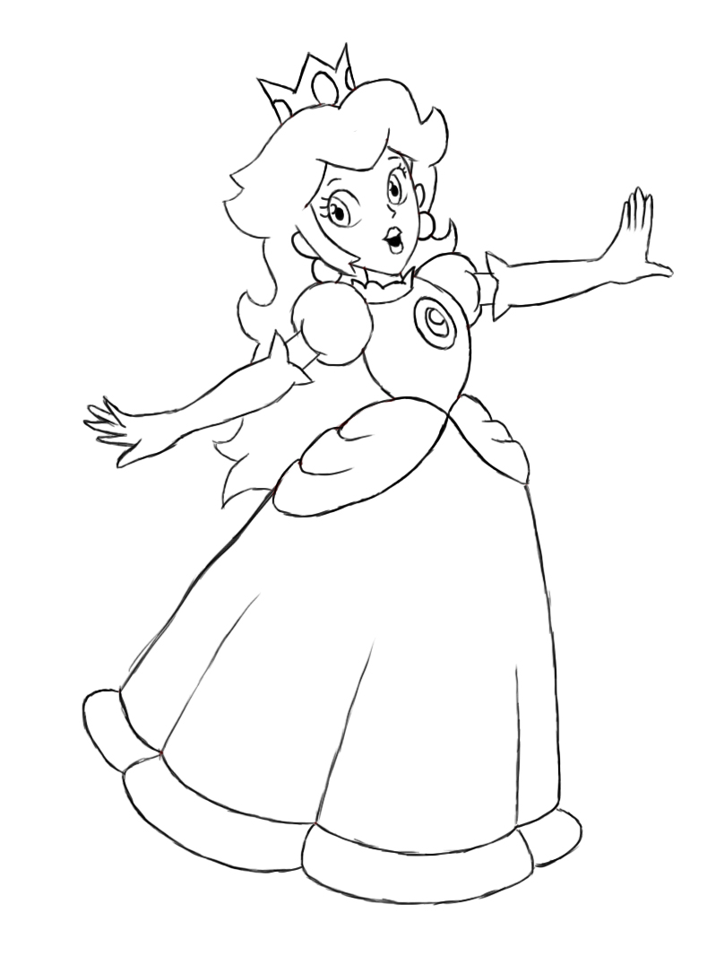 799x1076 Survival Mario Princess Peach Coloring Pages To Print 2 Page