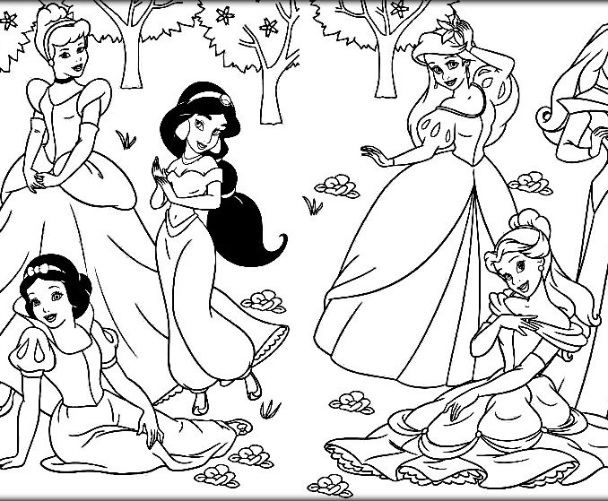 678x559 Disney Princess Coloring Pages Amusing Disney Princess Coloring