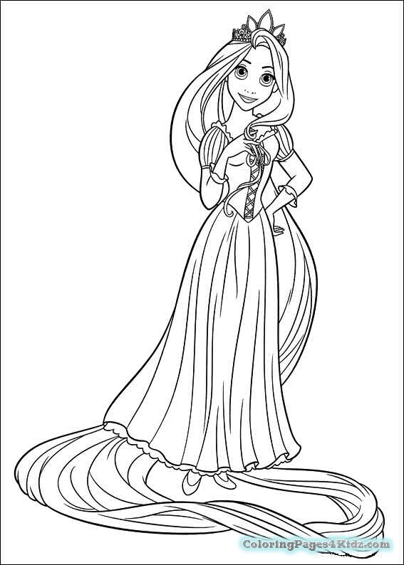 Kid Princess Rapunzel Coloring Pages Coloring Pages For Kids 567x794 Kid Princess Rapunzel Coloring Pages Coloring Pages For Kids