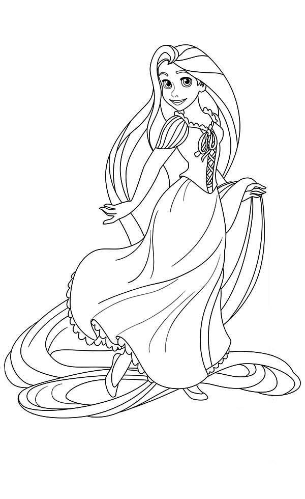 Lovely Princess Rapunzel Coloring Pages Free Coloring Pages 600x980 Lovely Princess Rapunzel Coloring Pages Free Coloring Pages