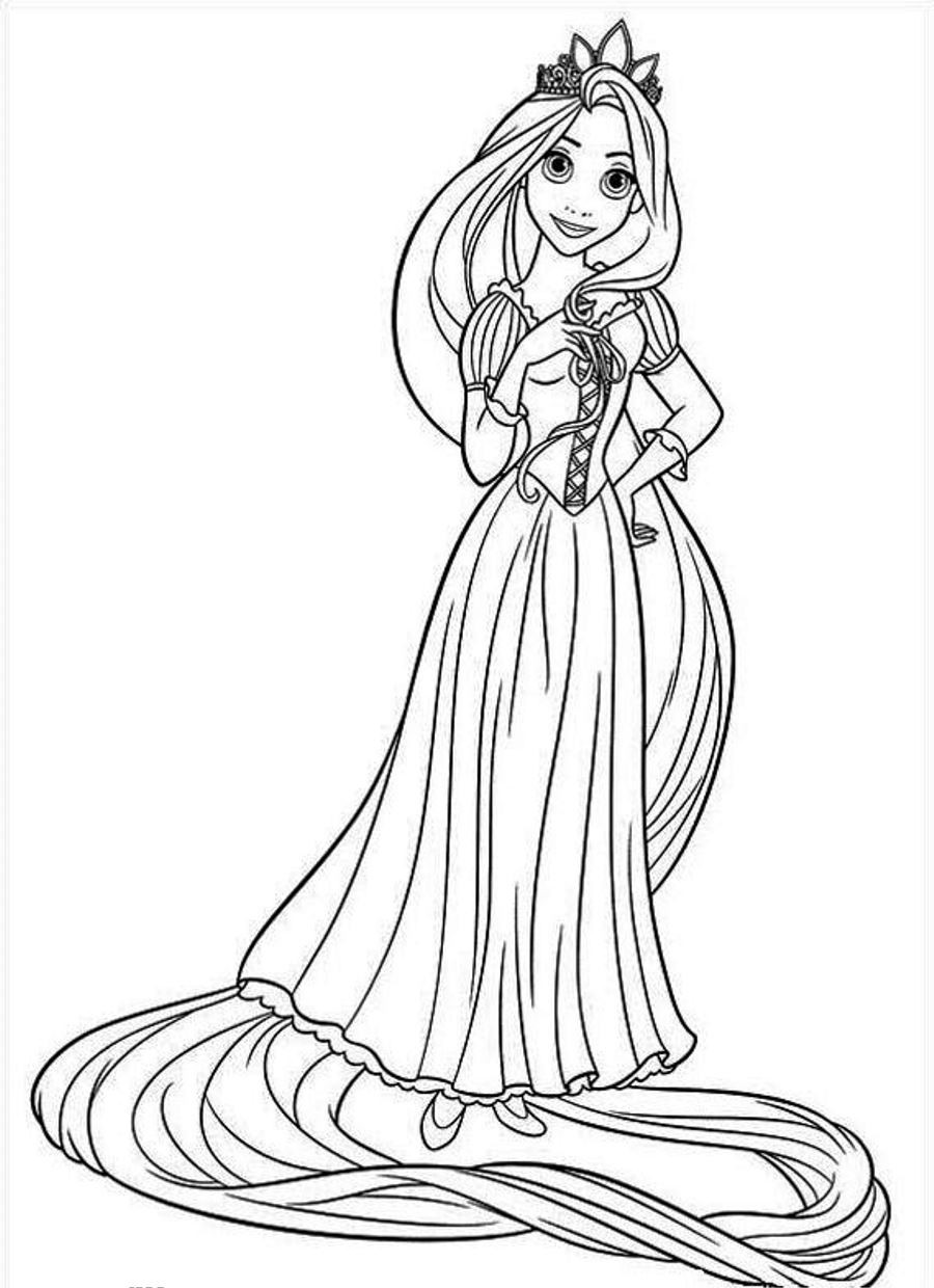 Princess Rapunzel Colouring Pages Coloring Page Pilular 900x1240 Princess Rapunzel Colouring Pages Coloring Page Pilular