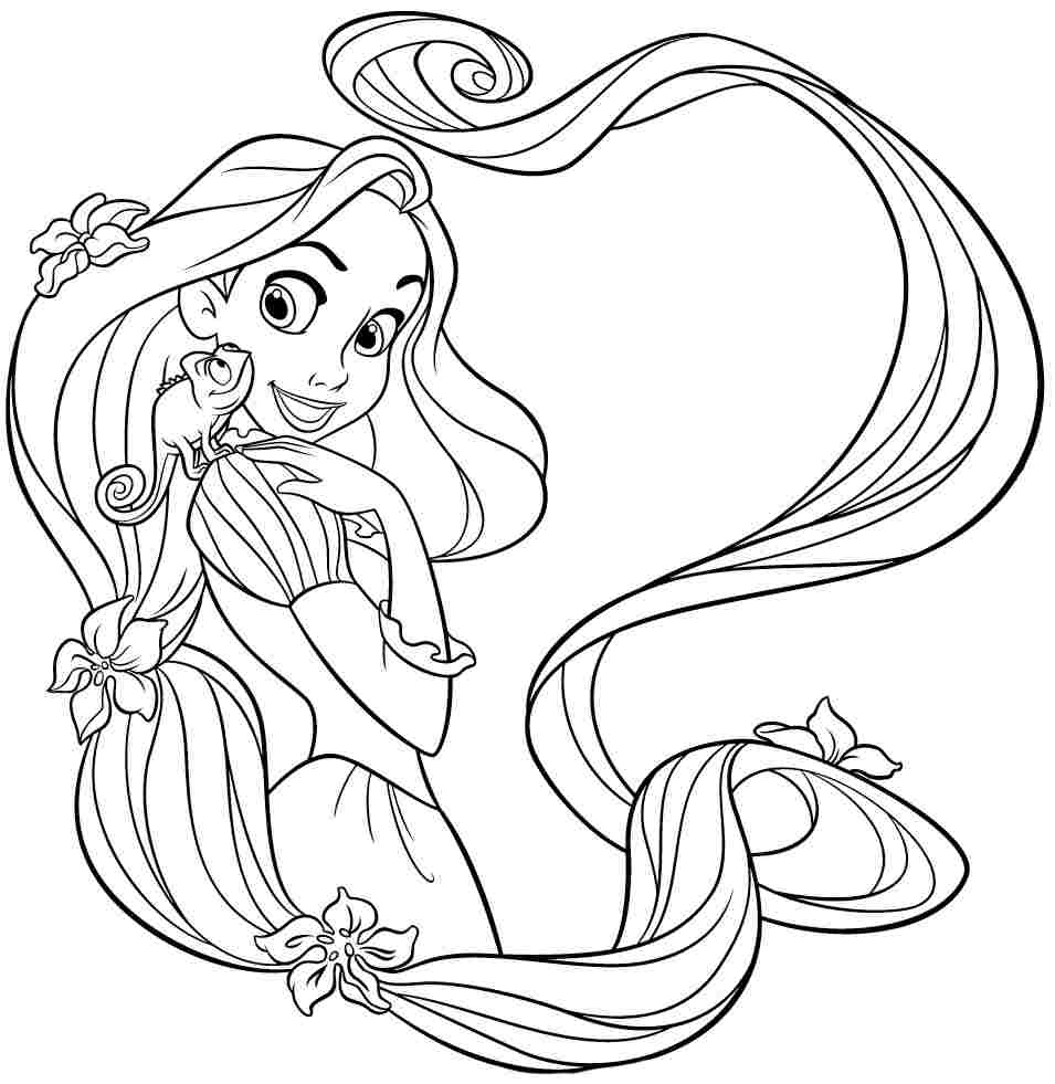 Printable Disney Princess Rapunzel Coloring Pages Womanmate 955x981 Printable Disney Princess Rapunzel Coloring Pages Womanmate
