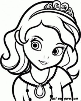 272x338 Printable Disney Princesses Sofia Face Coloring Pages
