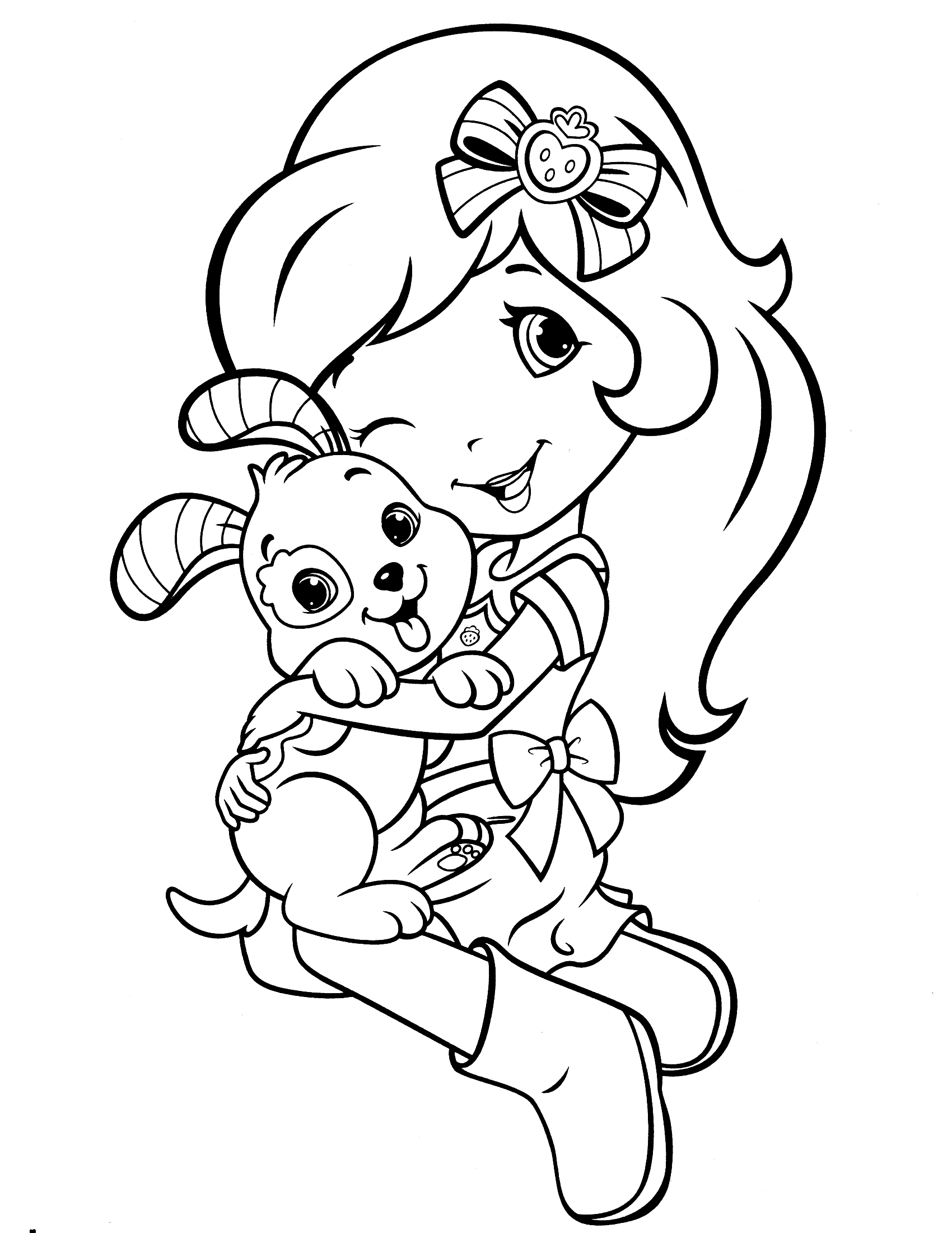 1700x2200 Strawberry Shortcake Coloring Pages For Christmas