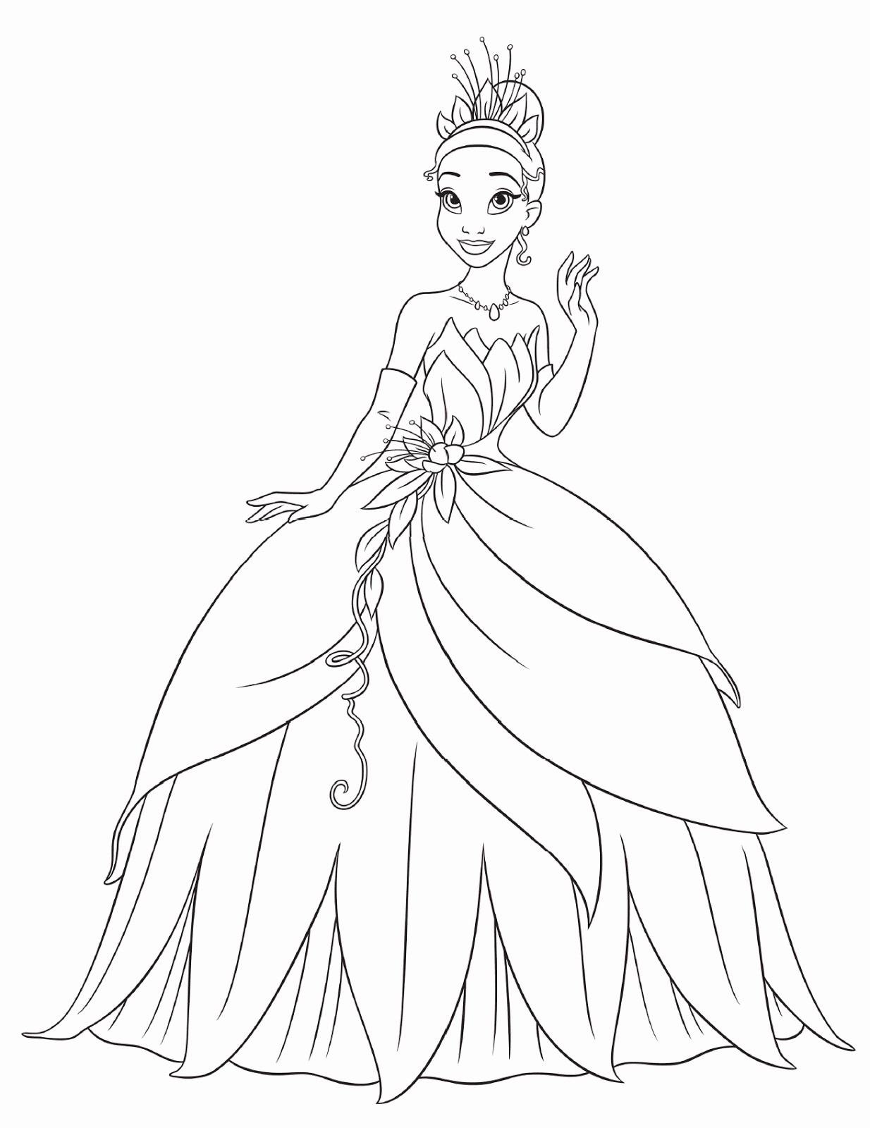 1234x1600 Free Printable Princess Tiana Coloring Pages For Kids