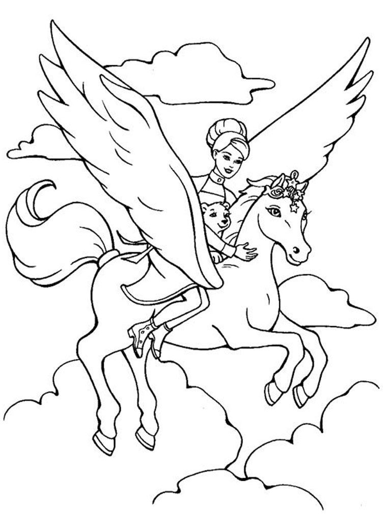 768x1024 Princess Unicorn Coloring Page Download