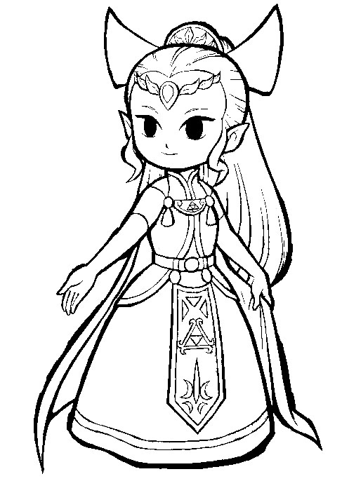 487x686 Zelda Coloring Pages Online Voteforverde 554141 Lineart Zelda