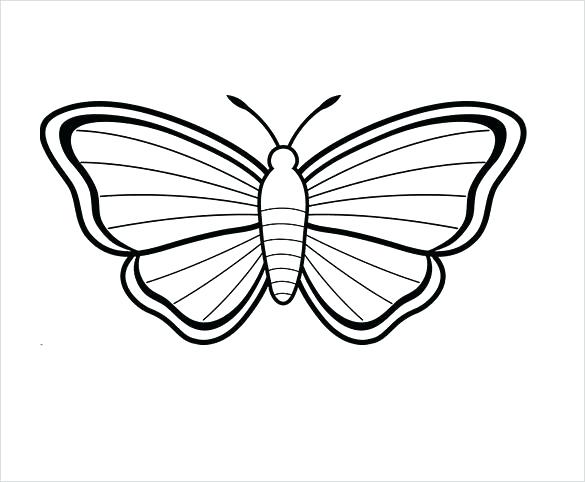 585x482 Simple Butterfly Coloring Pages Pictures To Print Out Butterfly