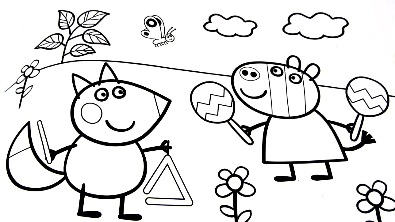 Peppa Pig Coloring Pages Online Printable 1288x725 Peppa Pig Coloring Pages Online Printable