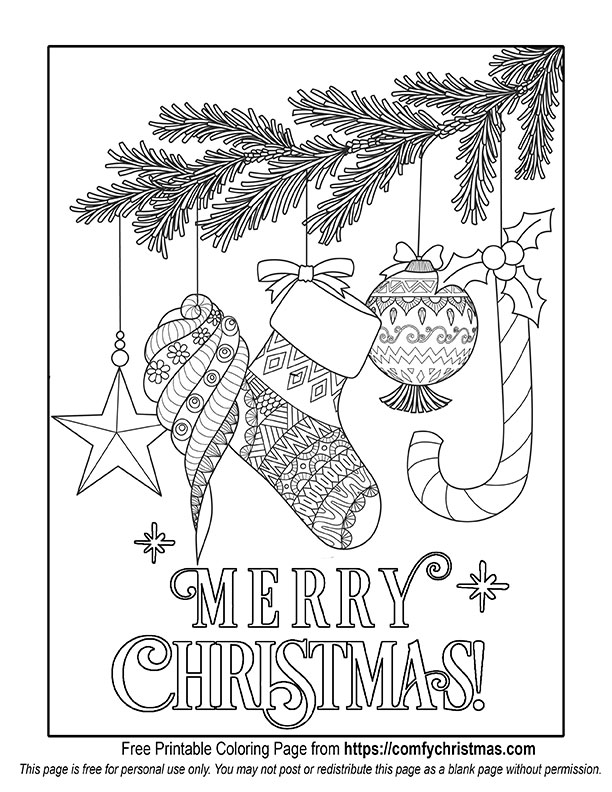 Free Printable Christmas Coloring Pages Comfy Christmas 612x792 Free Printable Christmas Coloring Pages Comfy Christmas