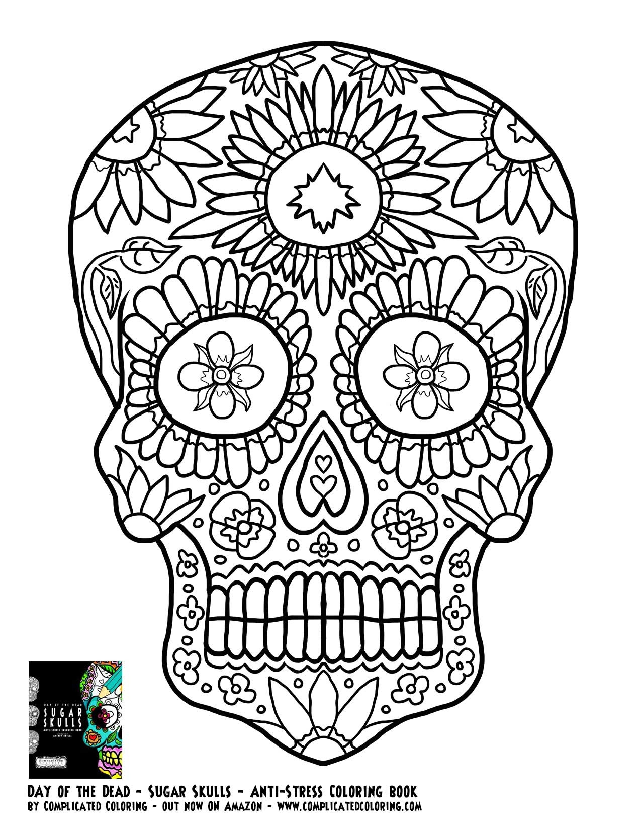 Adult Coloring Pages Abstract Skull Day Of The Dead Printable 1275x1650 Adult Coloring Pages Abstract Skull Day Of The Dead Printable