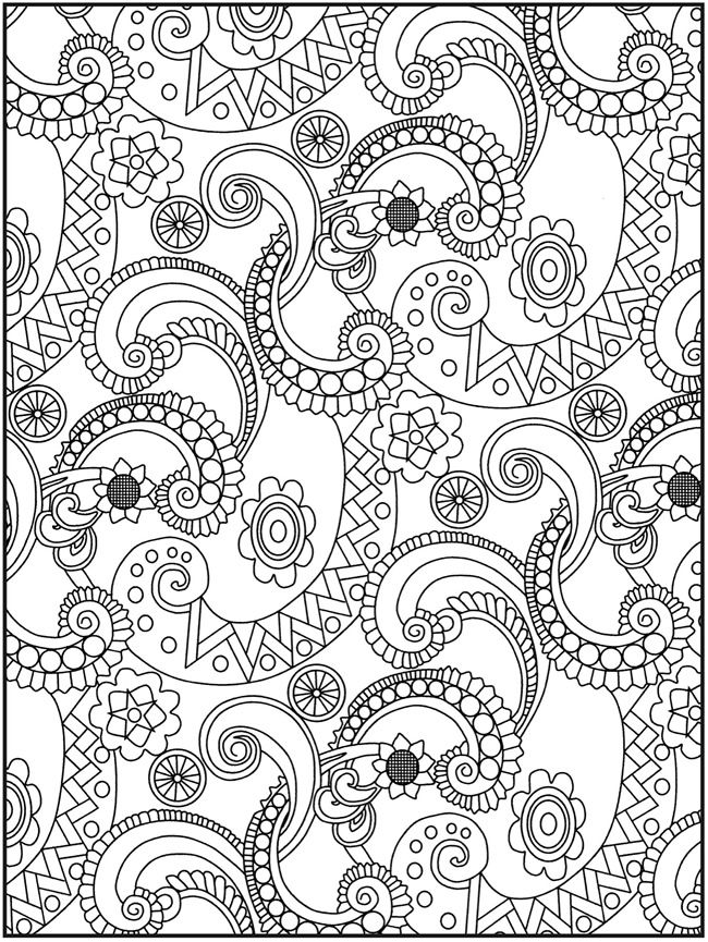 Printable Adult Coloring Pages Paisley