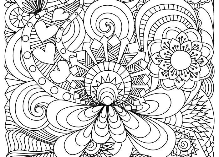 Floral Abstract Doodle Zentangle Paisley Coloring Pages Colouring 700x500 Floral Abstract Doodle Zentangle Paisley Coloring Pages Colouring