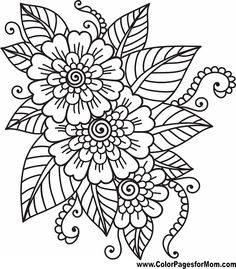 Printable Adult Flower Coloring Pages at GetColorings.com | Free ...