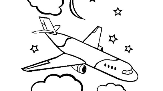 570x320 Aeroplane Drawing For Kids Free Printable Airplane Coloring Pages