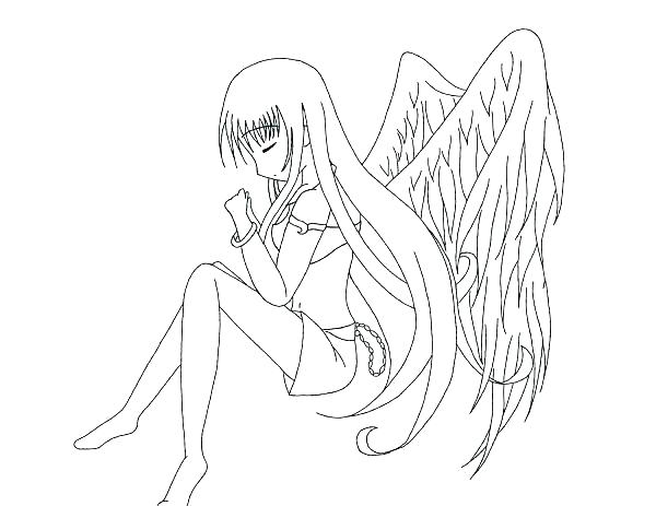 600x463 Printable Angel Coloring Pages Angel Coloring Page Anime Angel