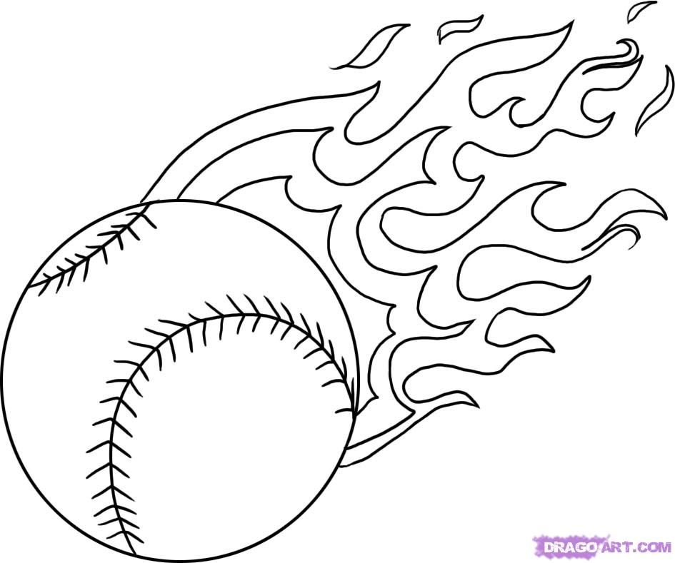 Baseball Flaming Baseball Cool! Get This Coloring Page 945x789 Baseball Flaming Baseball Cool! Get This Coloring Page