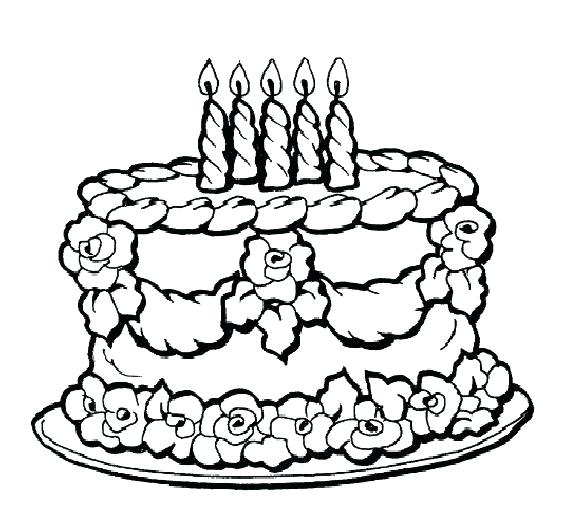 586x531 Cake Printable Coloring Pages Happy Birthday Coloring Page