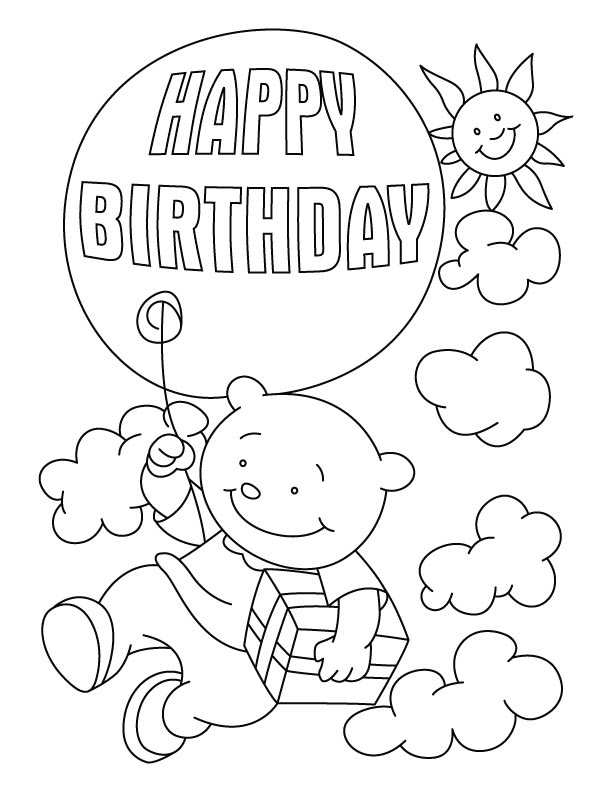 612x792 Happy Birthday Coloring Pages Free Printable Download For Kids