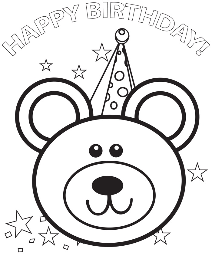 700x899 Birthday Pictures To Colour Free Printable Happy Birthday Coloring