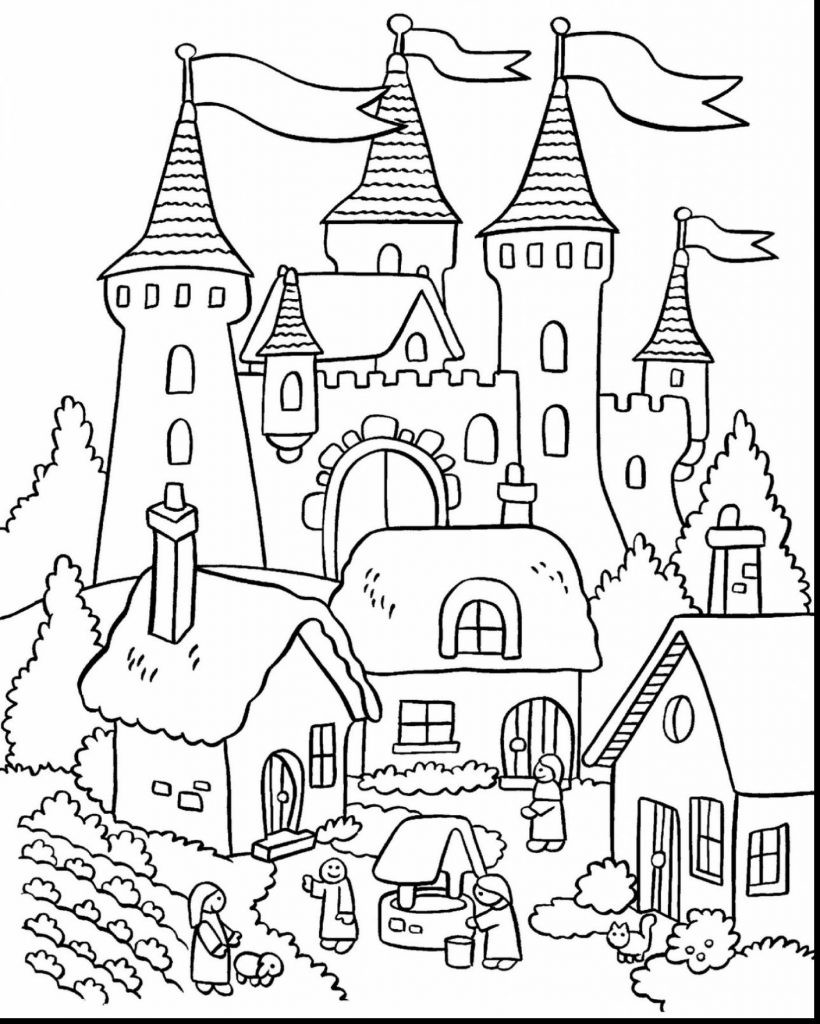 Castle Coloring Pages 820x1024 Castle Coloring Pages