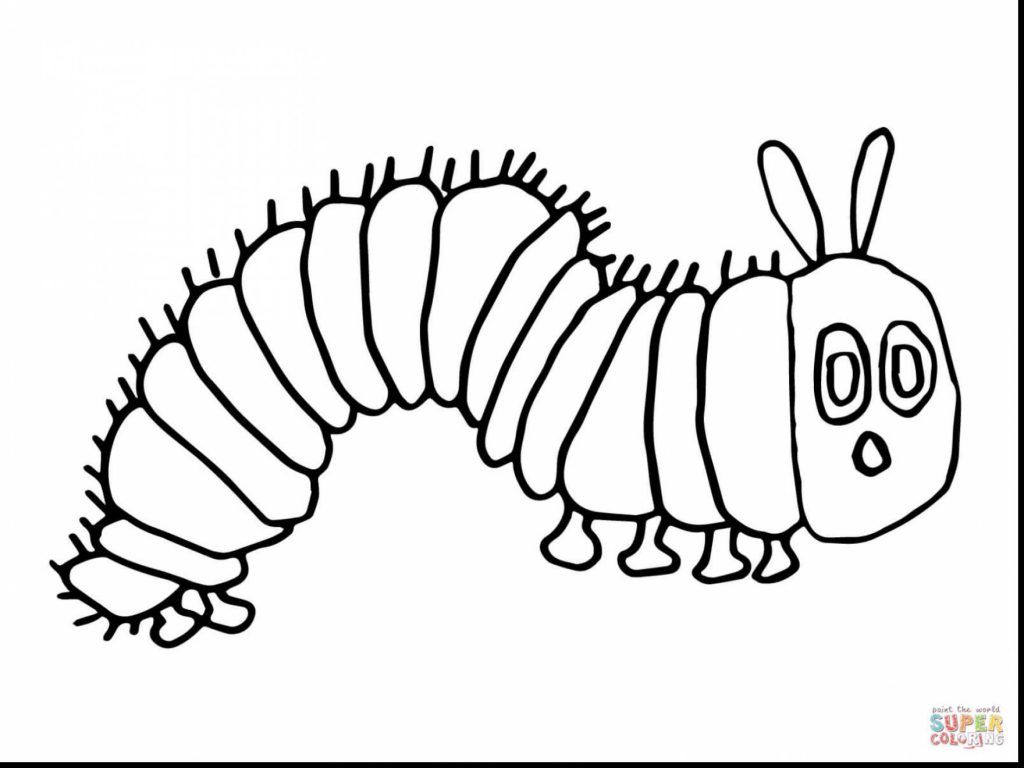 1024x768 Coloring For Kids Caterpillar Pages Cute Free Printable Hungry