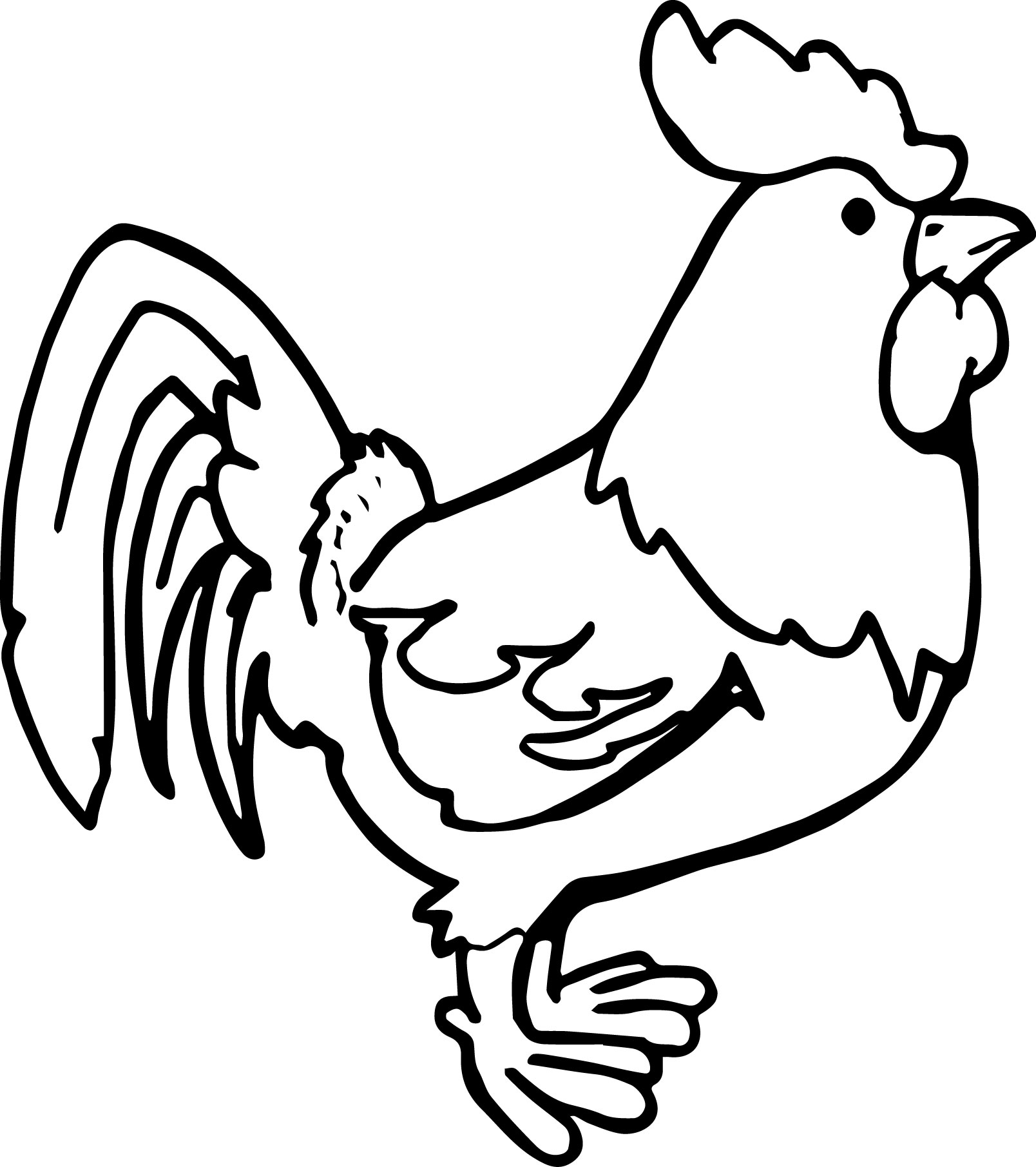 Coloring Chicken Coloring Pages 1608x1811 Coloring Chicken Coloring Pages