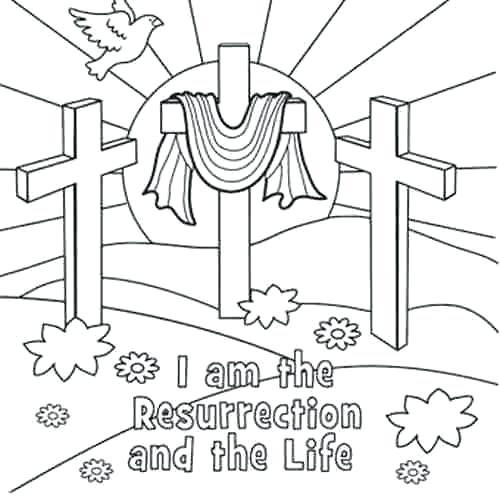 500x500 Colorear Cristiano Pascua Religious Coloring Page Free Printable