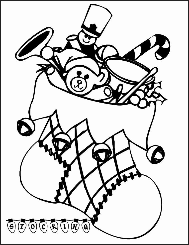 758x982 Christmas Stocking Coloring Pages Pattern Newcoloring123