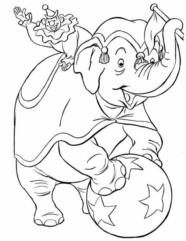 Download Free Printable Circus Elephant With Joker Coloring Pages 610x790 Download Free Printable Circus Elephant With Joker Coloring Pages