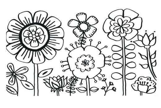Flowers And Butterflies Coloring Pages Flower Printable Coloring 520x350 Flowers And Butterflies Coloring Pages Flower Printable Coloring