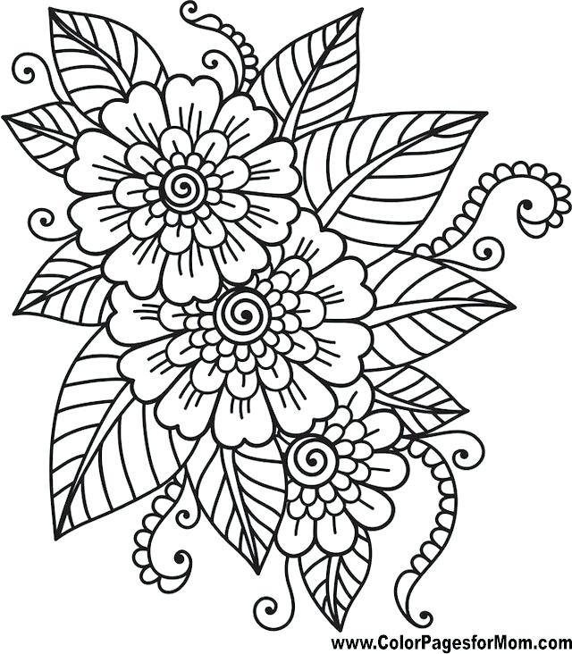 Flowers Coloring Pages Printable Download Printable Coloring Pages 640x732 Flowers Coloring Pages Printable Download Printable Coloring Pages
