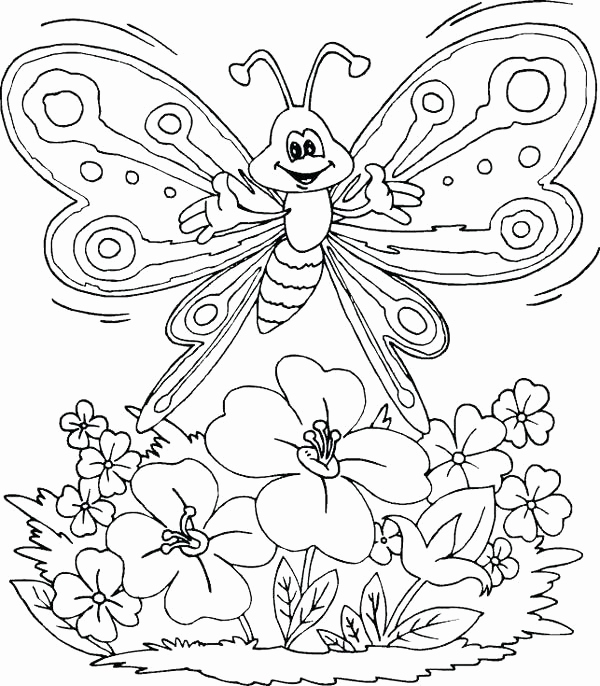 Printable Coloring Pages Flowers And Butterflies Gallery Coloring 600x686 Printable Coloring Pages Flowers And Butterflies Gallery Coloring
