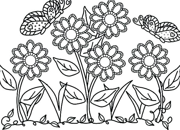 Printable Coloring Pages Of Flowers Flower Coloring Pages 600x435 Printable Coloring Pages Of Flowers Flower Coloring Pages