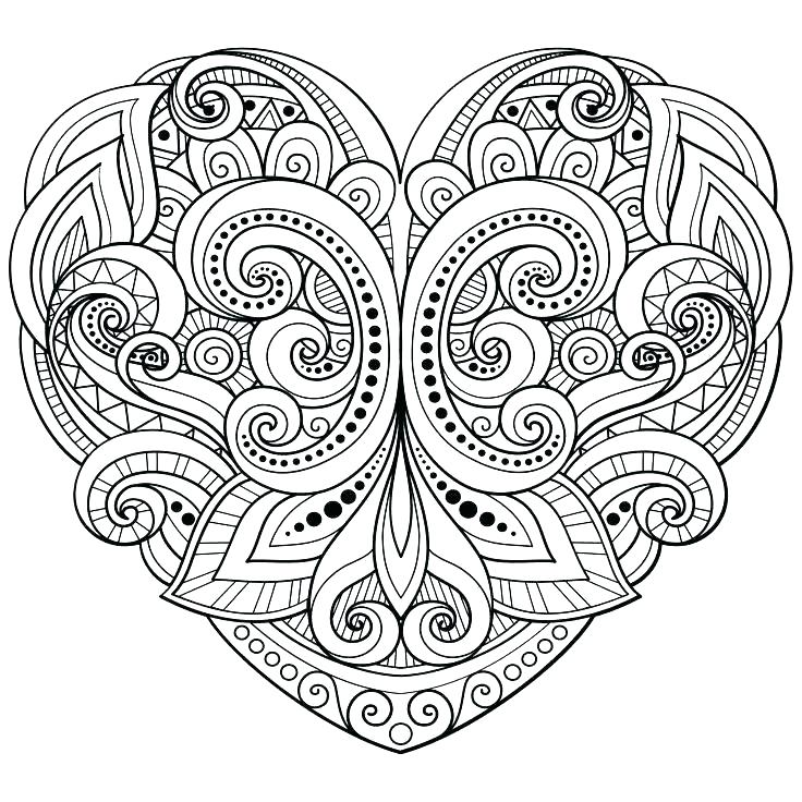 736x736 Heart Coloring Pages Printable