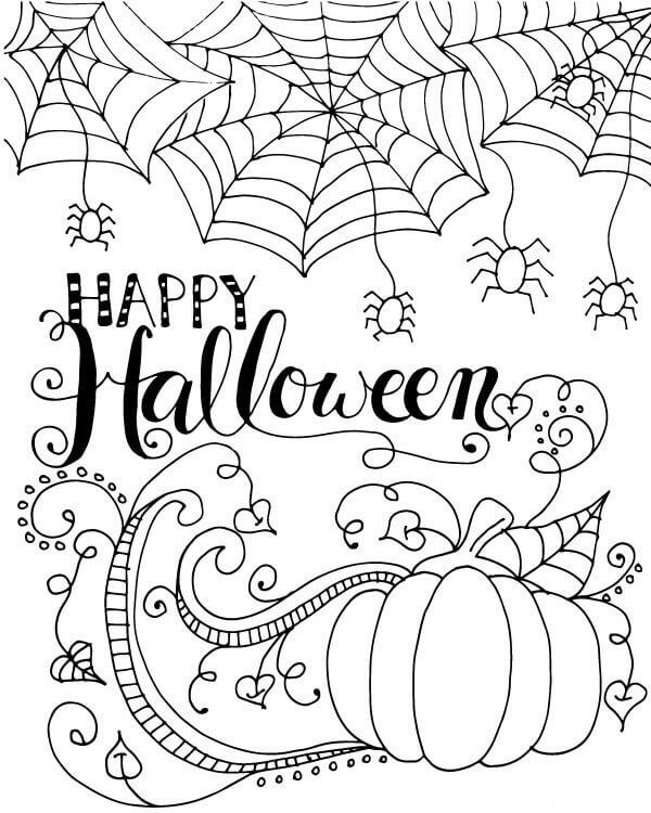 Happy Halloween Printable Coloring Pages Halloween Drawing Pages 600x750 Happy Halloween Printable Coloring Pages Halloween Drawing Pages