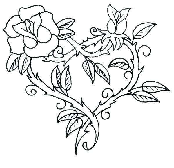 Roses And Hearts Coloring Pages Coloring Page Rose Free Adult 600x581 Roses And Hearts Coloring Pages Coloring Page Rose Free Adult
