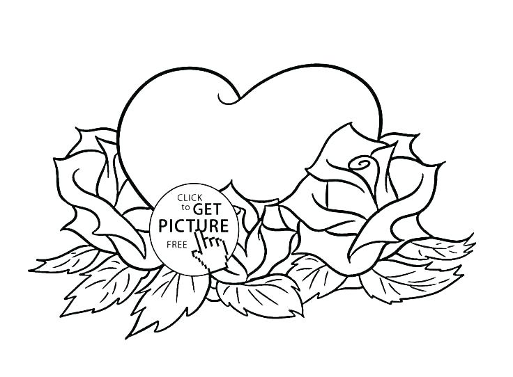 Coloring Page Heart Roses Coloring Page Free Printable Rose 736x542 Coloring Page Heart Roses Coloring Page Free Printable Rose