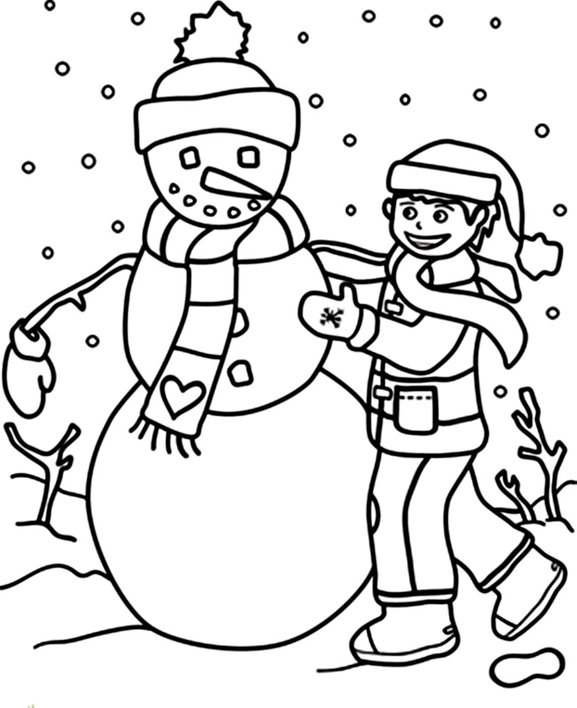 Printable Coloring Pages Of Snowman
