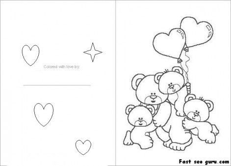 Printable Coloring Pages Valentines Day Cards at GetColorings.com ...