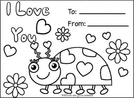 Valentine Cards For Kids To Color 460x338 Valentine Cards For Kids To Color