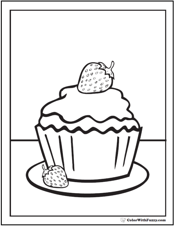 Printable Cupcake Coloring Pages