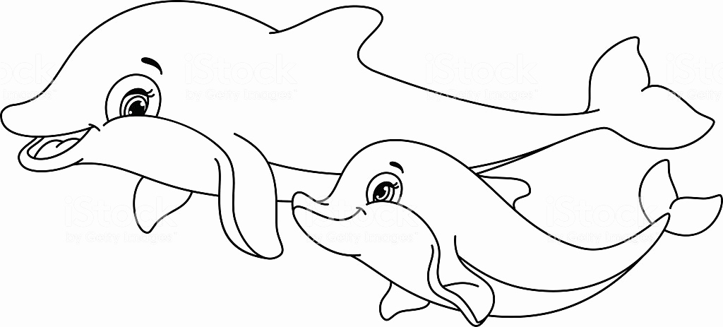 1024x463 Printable Dolphin Coloring Pages Collection Coloring Pages