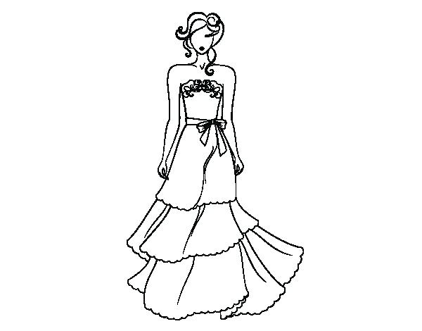 600x470 Coloring Pages Wedding Dresses Free Printable Dress